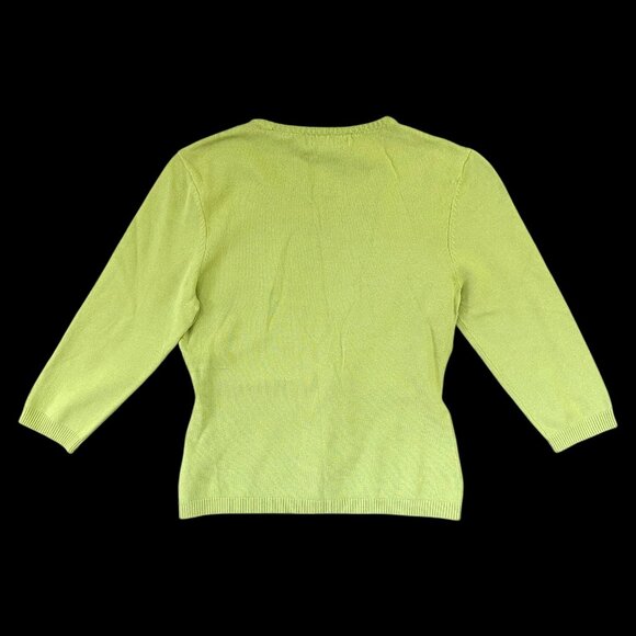 Worthington Chartreuse Tie Front Cardigan Top - Picture 2 of 8